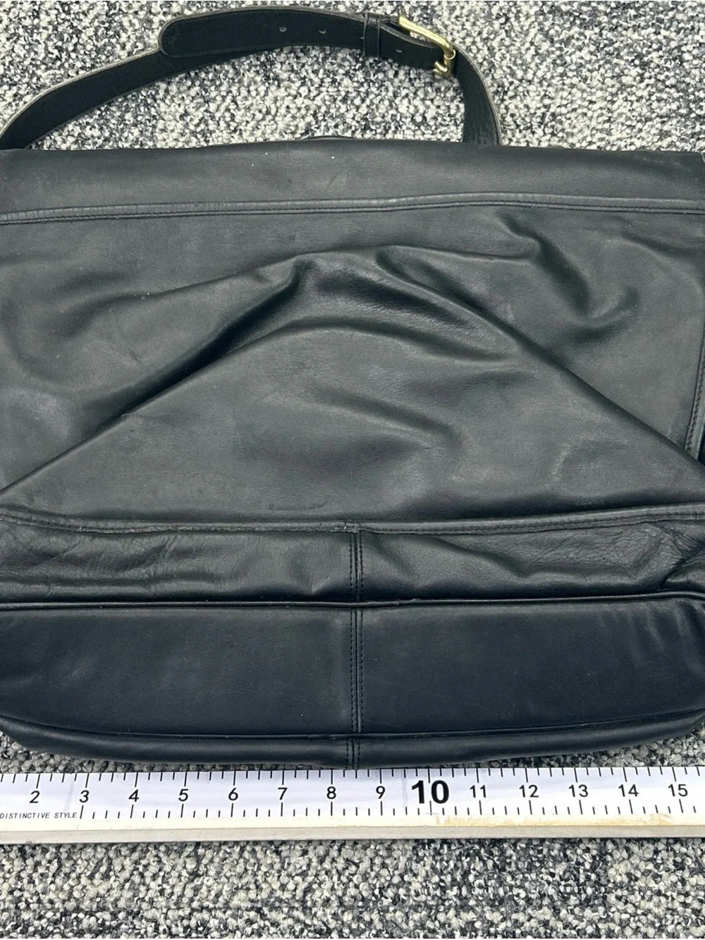 Vintage Coach 0532 Black Leather Briefcase Messenger Laptop Bag Work Office